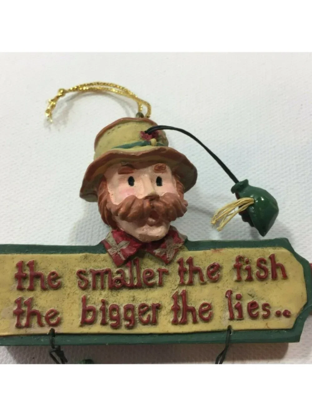 The Smaller The Fish The Bigger The Lies Fisherman Christmas Ornament Red Head